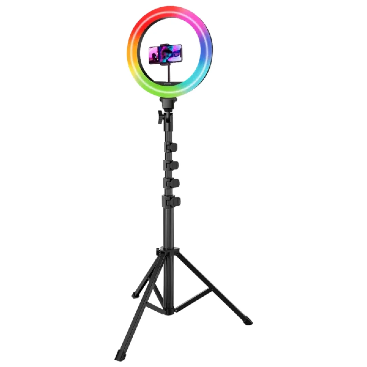 إضاءة حلقية Proove Halo 10 RGB مقاس 10 إنش بقوة 10 واط مع حامل ثلاثي 1.6 متر، أبيض (PLRL10100401)