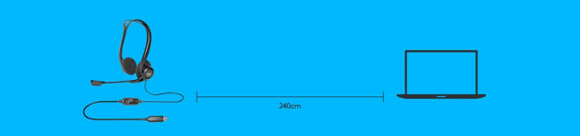 سماعة رأس Logitech 960 USB مع مايك ثنائي الاتجاه (981-000100) - Image 7