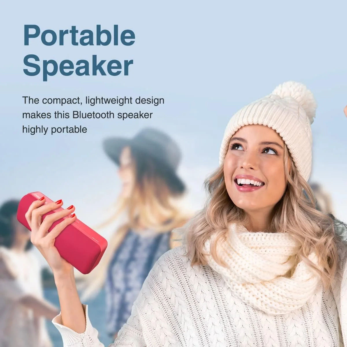 Promate Capsule-2 Bluetooth Speaker, 6W HD Sound, Red - Thumbnail 5