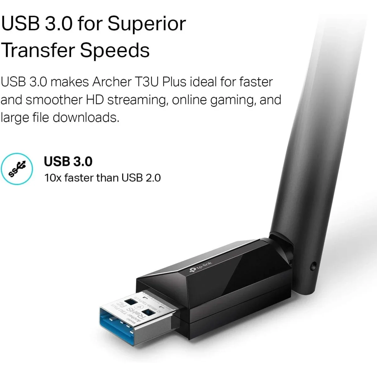 محول واي فاي TP-LINK Archer T3U Plus AC1300 ثنائي النطاق USB 3.0 مع هوائي عالي الكسب - Image 5