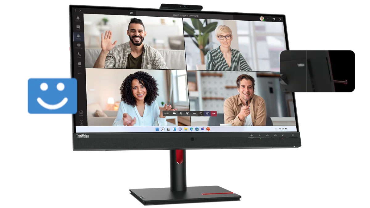 شاشة مؤتمرات Lenovo ThinkVision T27hv-30 مقاس 27 إنش QHD IPS بتردد 74Hz مع كاميرا 5MP IR+RGB - Thumbnail 18