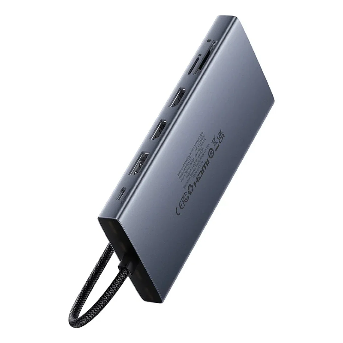 Baseus PortalJoy Series 13-Port USB-C Hub with Dual HDMI 4K@60Hz, DP 4K@120Hz, VGA, RJ45, SD/TF and 100W PD - Space Grey - Image 2