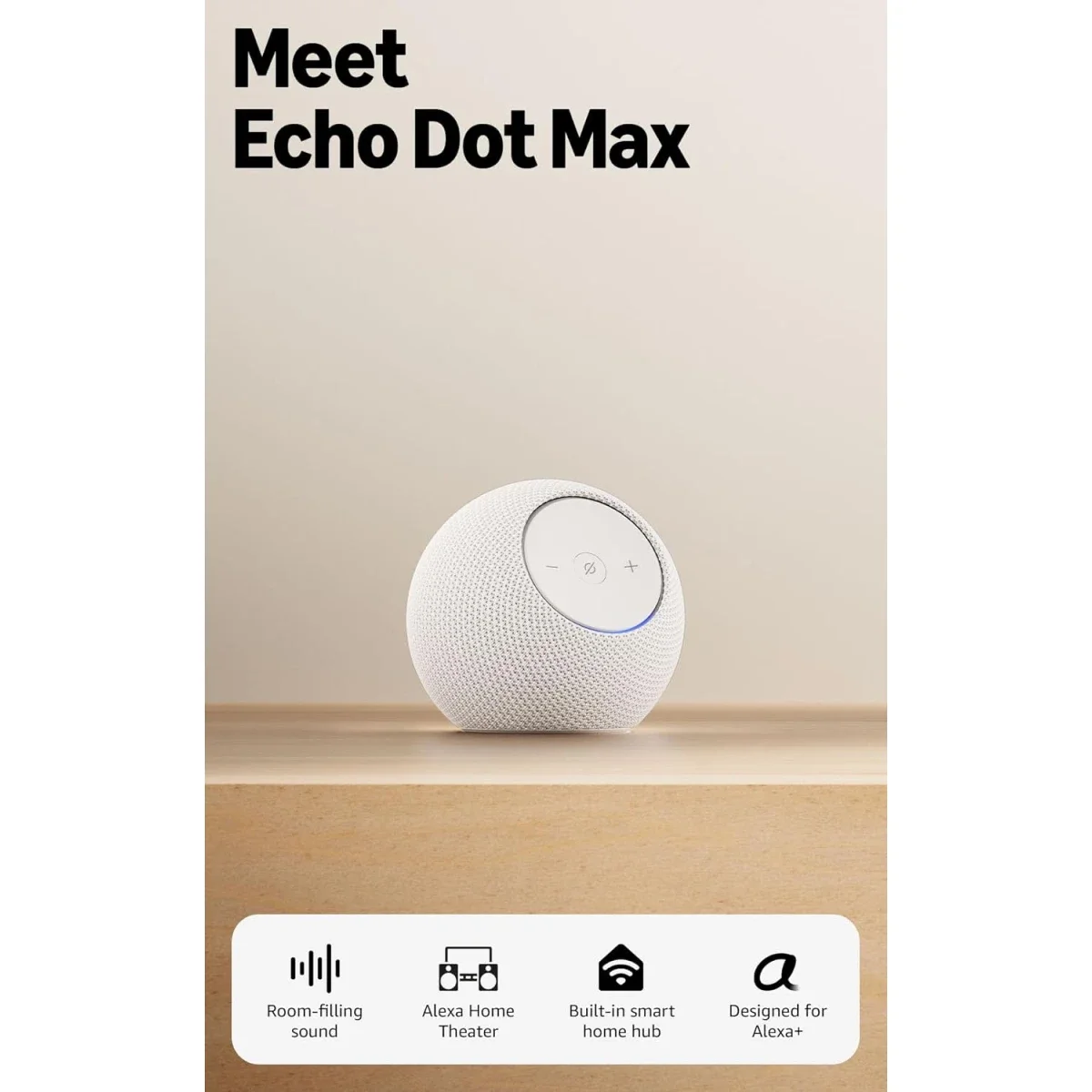 Amazon Echo Dot Max Smart Speaker with Alexa, Glacier White - Thumbnail 5