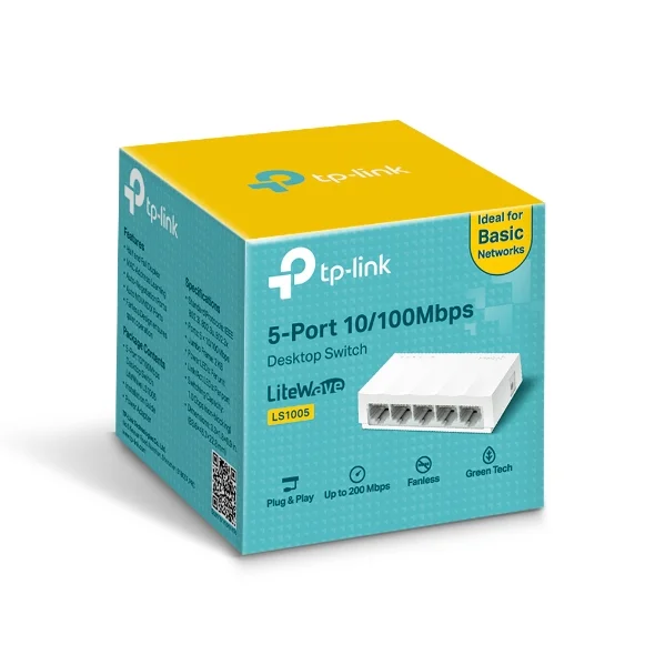 سويتش مكتبي TP-LINK LS1005 بـ 5 منافذ إيثرنت 10/100Mbps - Image 3