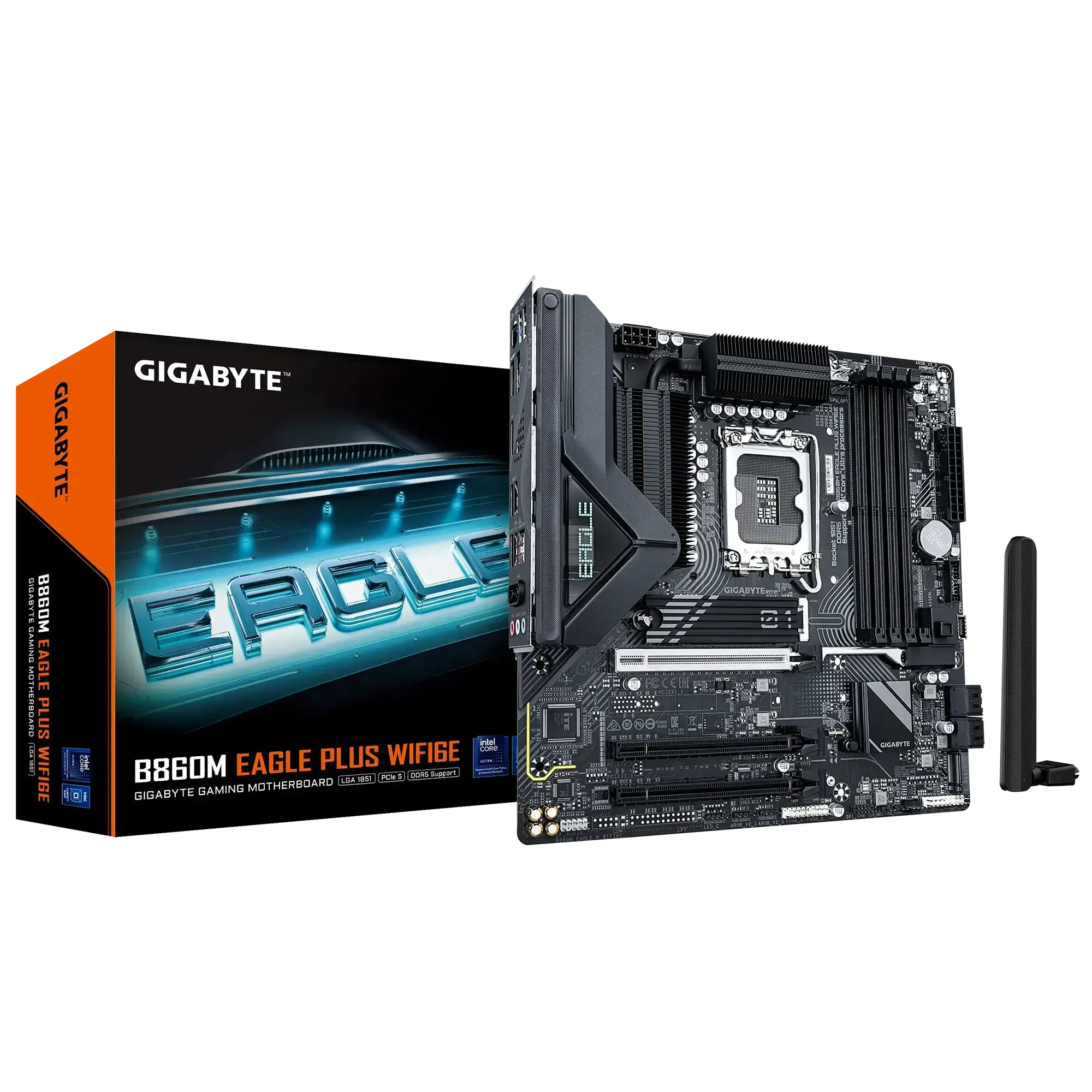 GIGABYTE B860M EAGLE PLUS Wi-Fi 6E DDR5 Motherboard for Intel Core Ultra Processors - Image 1