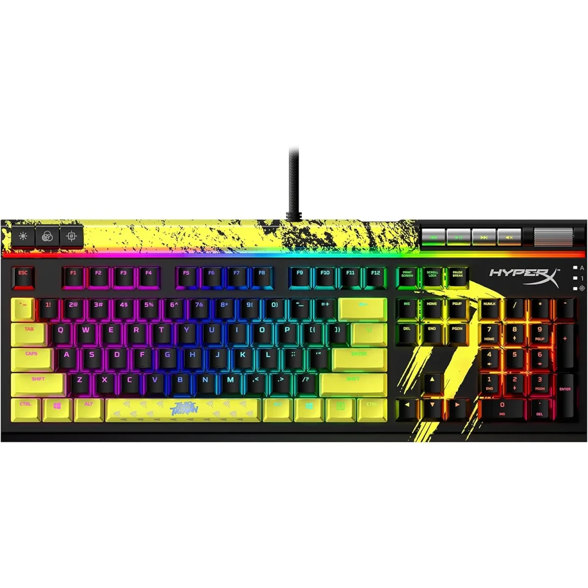 كيبورد ألعاب Hyper X Alloy Elite 2 TimTheTatman Edition ميكانيكي بسويتشات Red Linear - Thumbnail 6