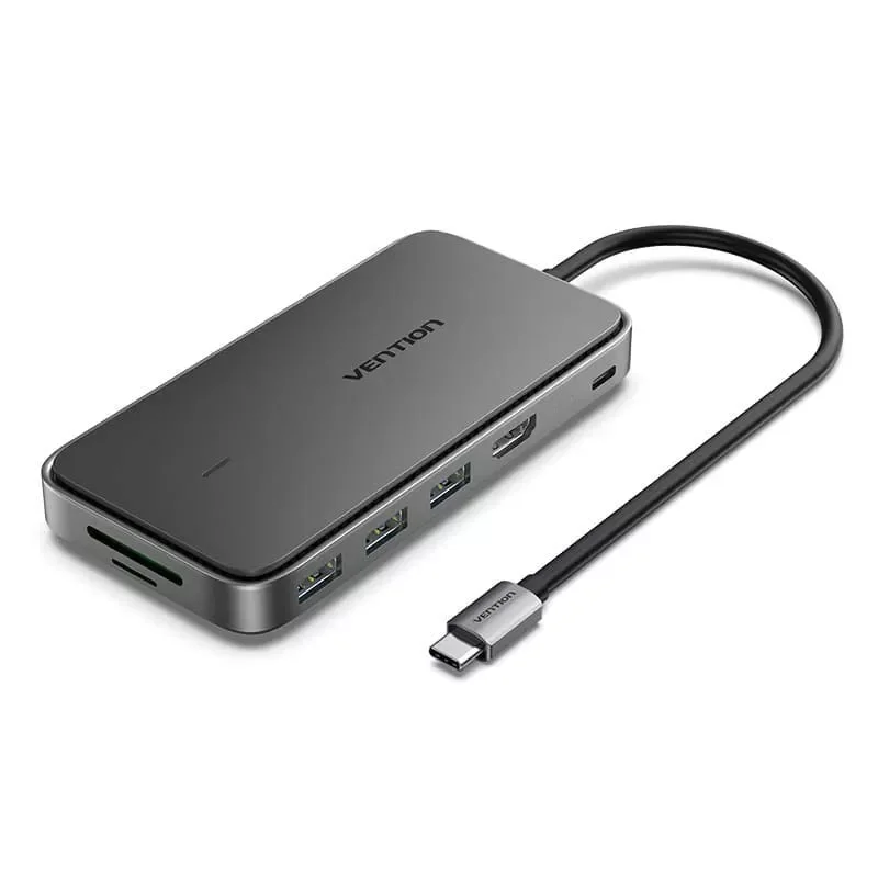 محطة توصيل Vention TPYBB USB-C ‏8 في 1 مع حاضنة M.2 SSD