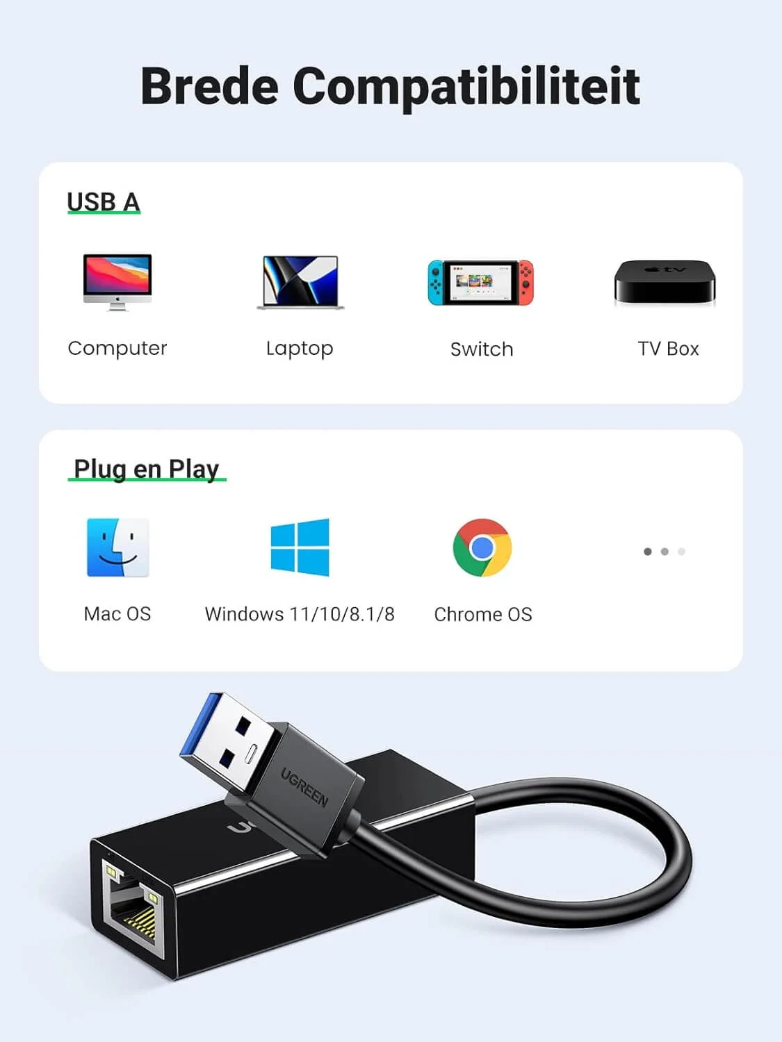 Ugreen 20256 20255 USB 3.0 to Gigabit Ethernet Adapter - Image 2