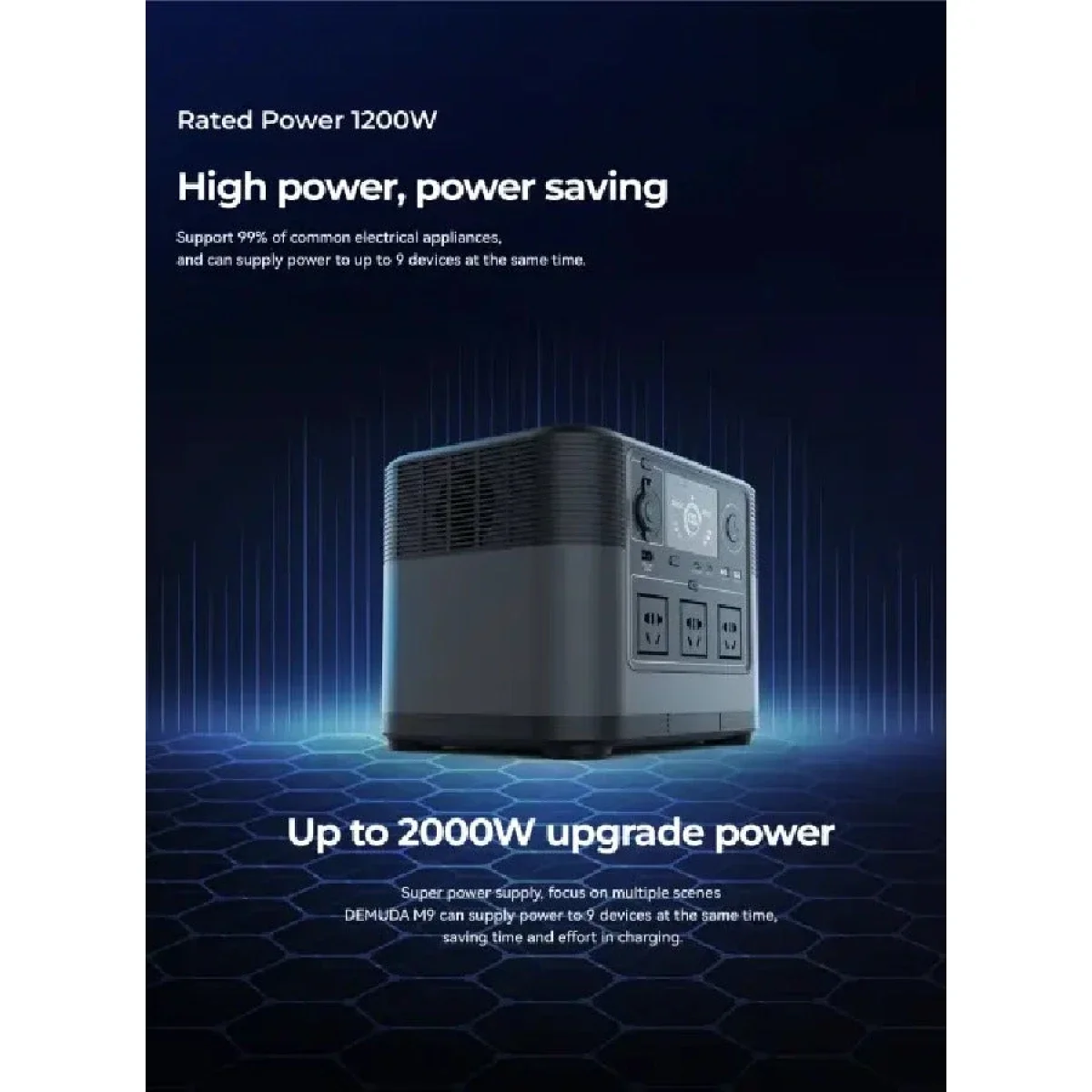 LESSO P10 Portable Power Station 1200W 1008Wh Black - Image 5
