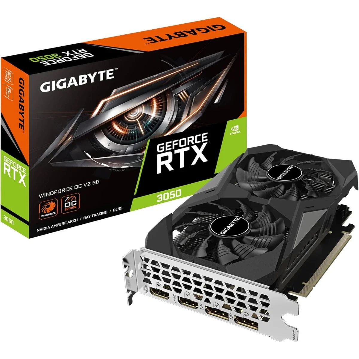 كرت شاشة GIGABYTE GeForce RTX 3050 WINDFORCE OC V2 6G بسعة 6GB GDDR6