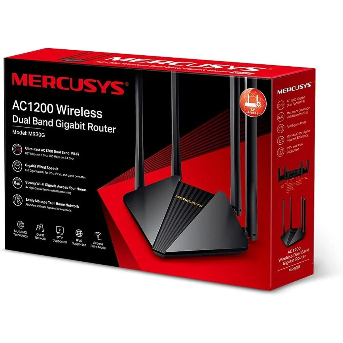 MERCUSYS MR30G AC1200 Dual Band Gigabit Wi-Fi Router