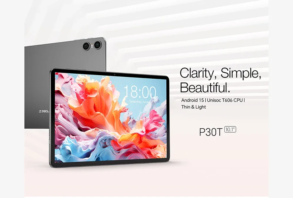 TECLAST P30T (2025) 10.1-Inch IPS 90Hz Android 14 Wi-Fi Tablet, 128GB, 4GB RAM, Grey - Thumbnail 8