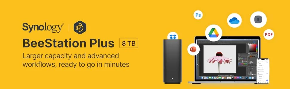 خادم تخزين سحابي شخصي NAS Synology BeeStation بسعة 8TB مع USB-C - Thumbnail 10