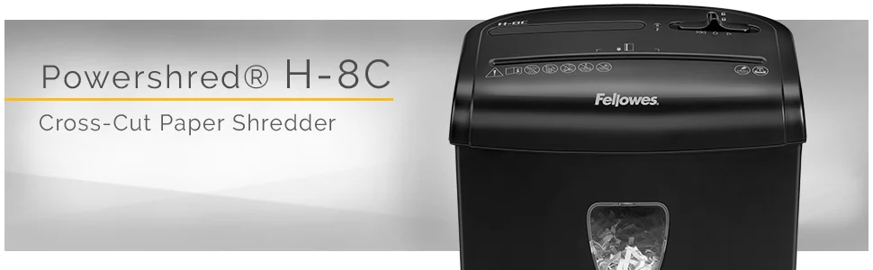 فرامة ورق Fellowes Powershred H-8C قص متقاطع 8 أوراق مع قفل أمان - Thumbnail 5
