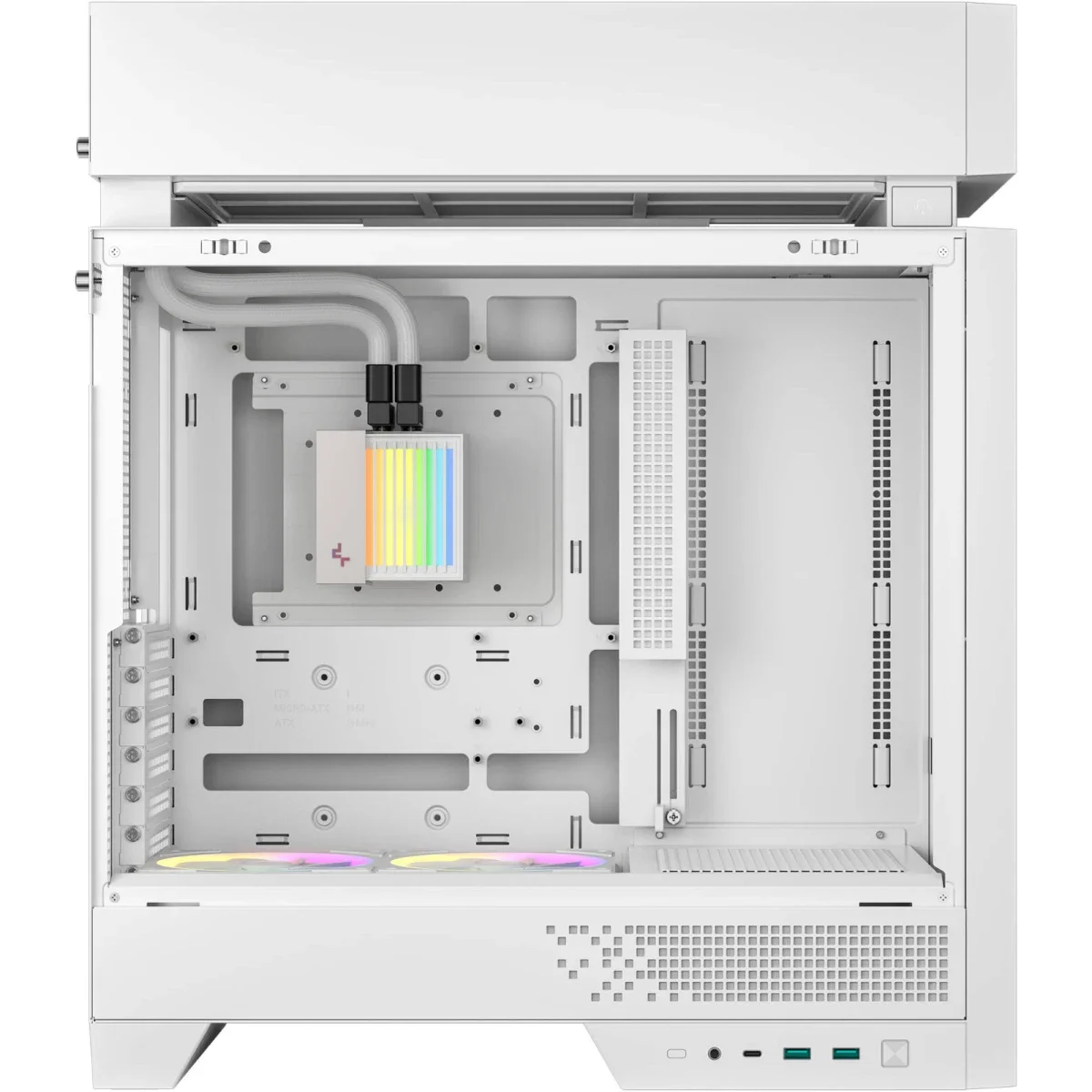 DeepCool CL6600 Mid-Tower Computer Case with Pre-installed 360mm ARGB Liquid Cooler and 2x FL12R SE ARGB Fans - White - Image 4