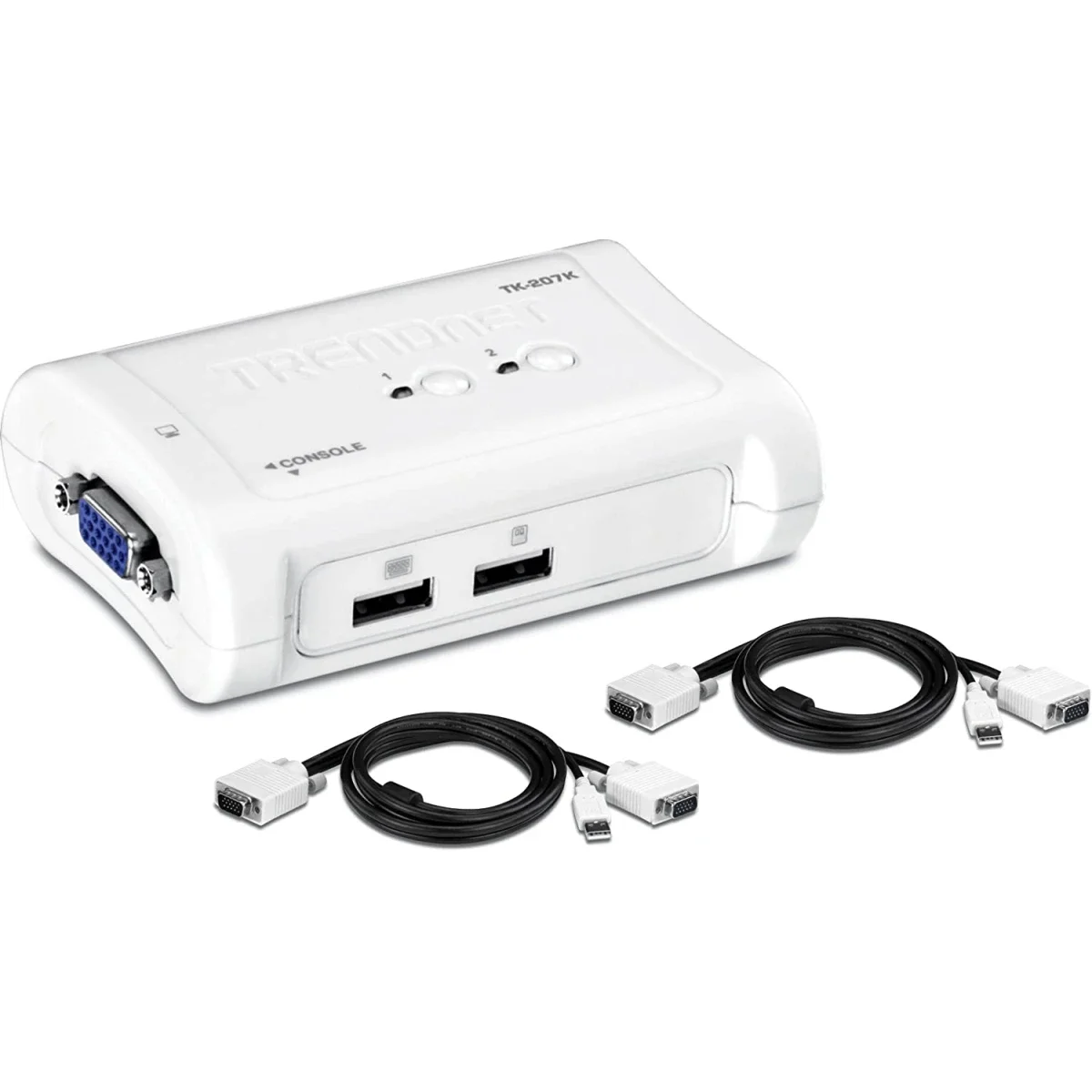 TRENDnet TK-207K 2-Port USB KVM Switch & Cable Kit