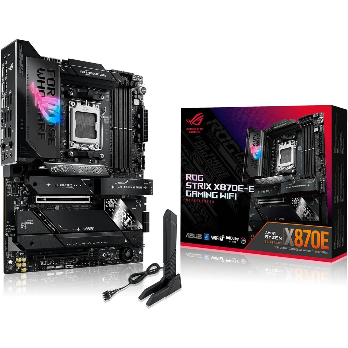 ASUS ROG STRIX X870E-E GAMING WIFI ATX AM5 DDR5 Wi-Fi 7 Gaming Motherboard