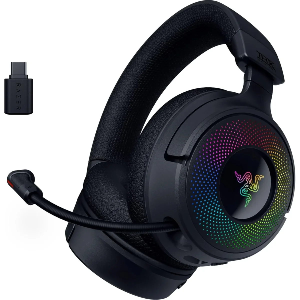 Razer Kraken V4 Wireless Gaming Headset with Bluetooth & USB, 40mm Drivers, 9-Zone RGB - Black