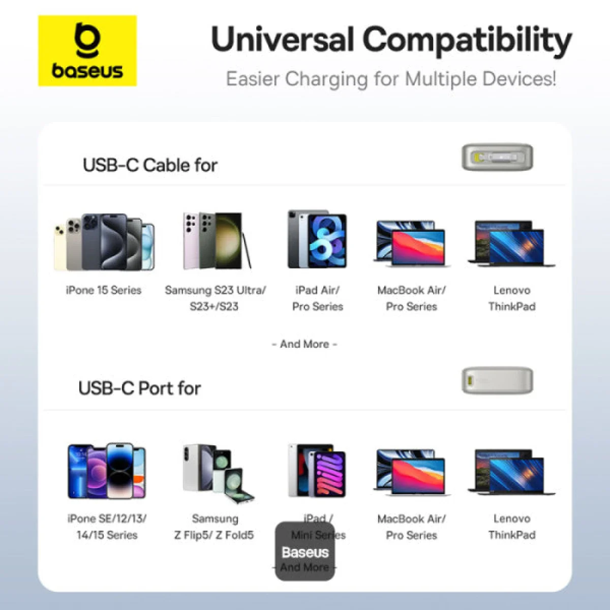 Baseus Free2Pull 20000mAh 65W Power Bank with Retractable USB-C Cable - Silver - Thumbnail 9