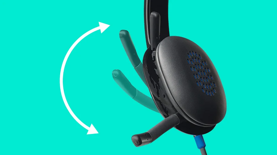 سماعة رأس Logitech H540 USB بميكروفون عازل للضوضاء للكمبيوتر وMac - Thumbnail 5