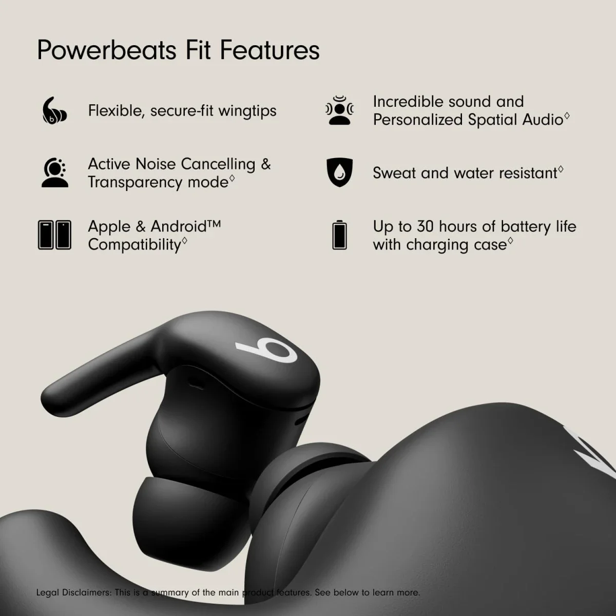 Beats Powerbeats Fit Wireless Noise Cancelling Workout Earbuds, Gray - Thumbnail 4