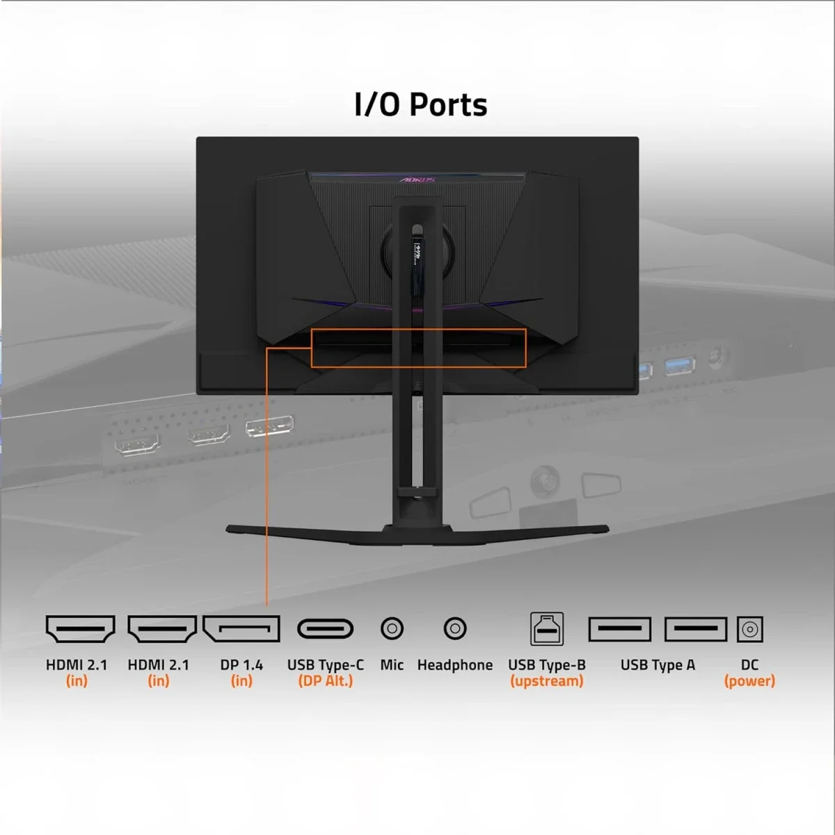 GIGABYTE AORUS FO32U2 32-Inch 4K QD-OLED 240Hz Gaming Monitor - Thumbnail 4