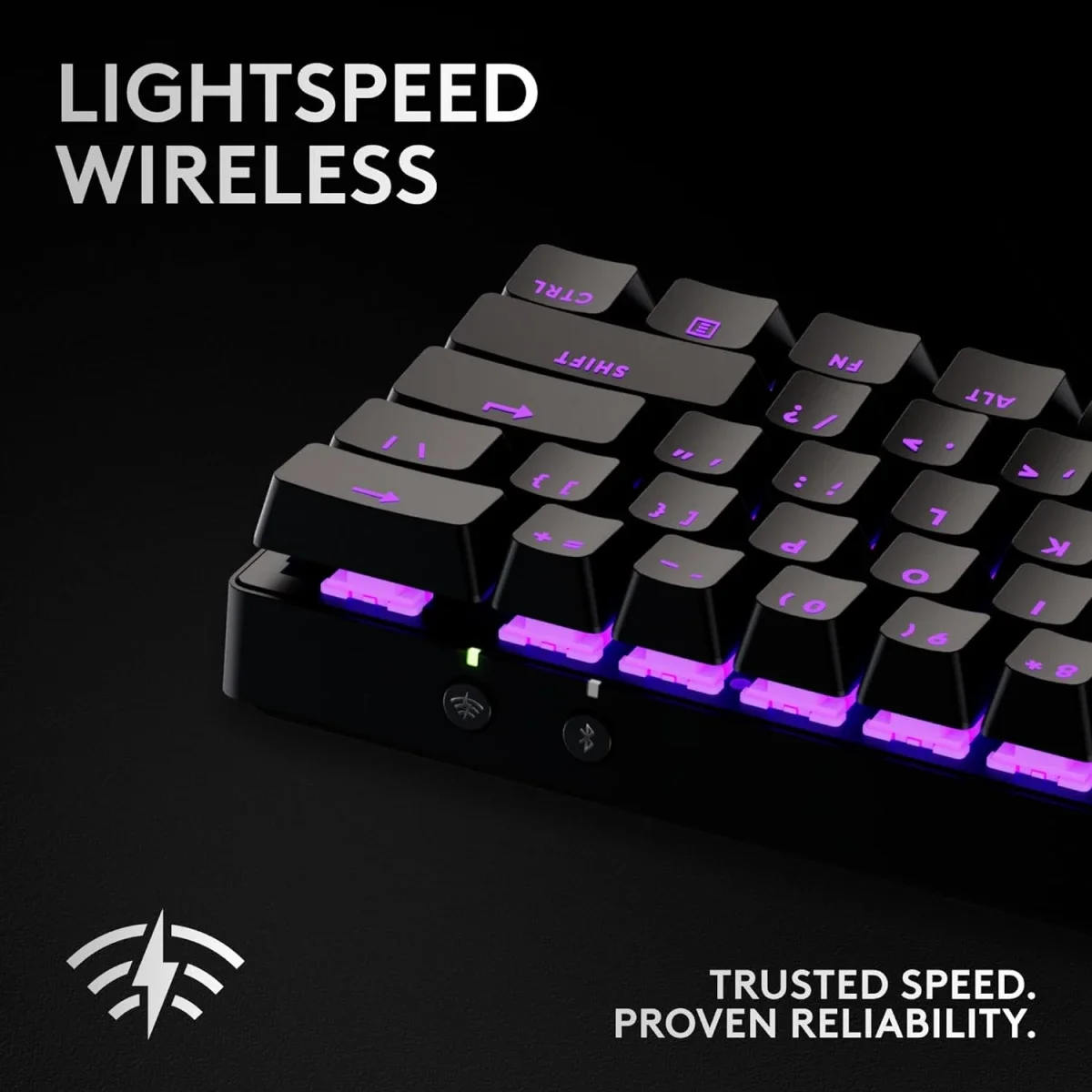 لوحة مفاتيح ألعاب Logitech G PRO X 60 LIGHTSPEED ميكانيكية لاسلكية 60% بمفاتيح GX البصرية اللمسية - أسود - Thumbnail 3