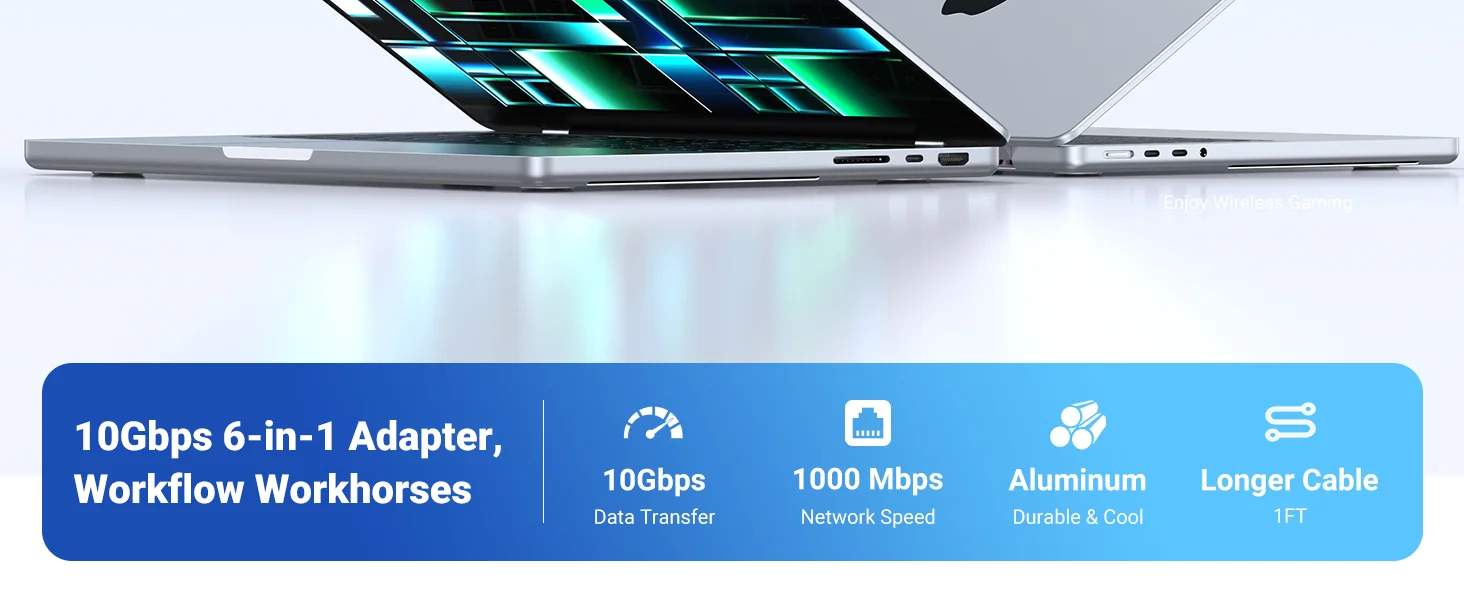 Ugreen 6-in-1 USB-C Hub to Ethernet Adapter with 10Gbps USB 3.2 and Gigabit RJ45 - Image 11