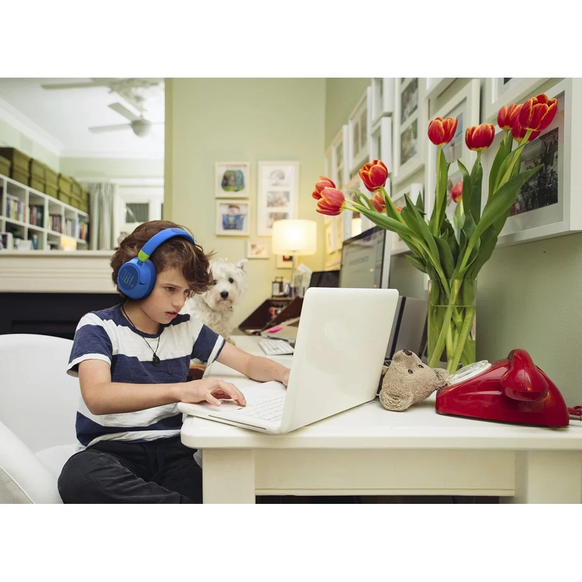 سماعات رأس للأطفال JBL JR460NC لاسلكية فوق الأذن مع إلغاء الضوضاء باللون الأزرق - Thumbnail 6