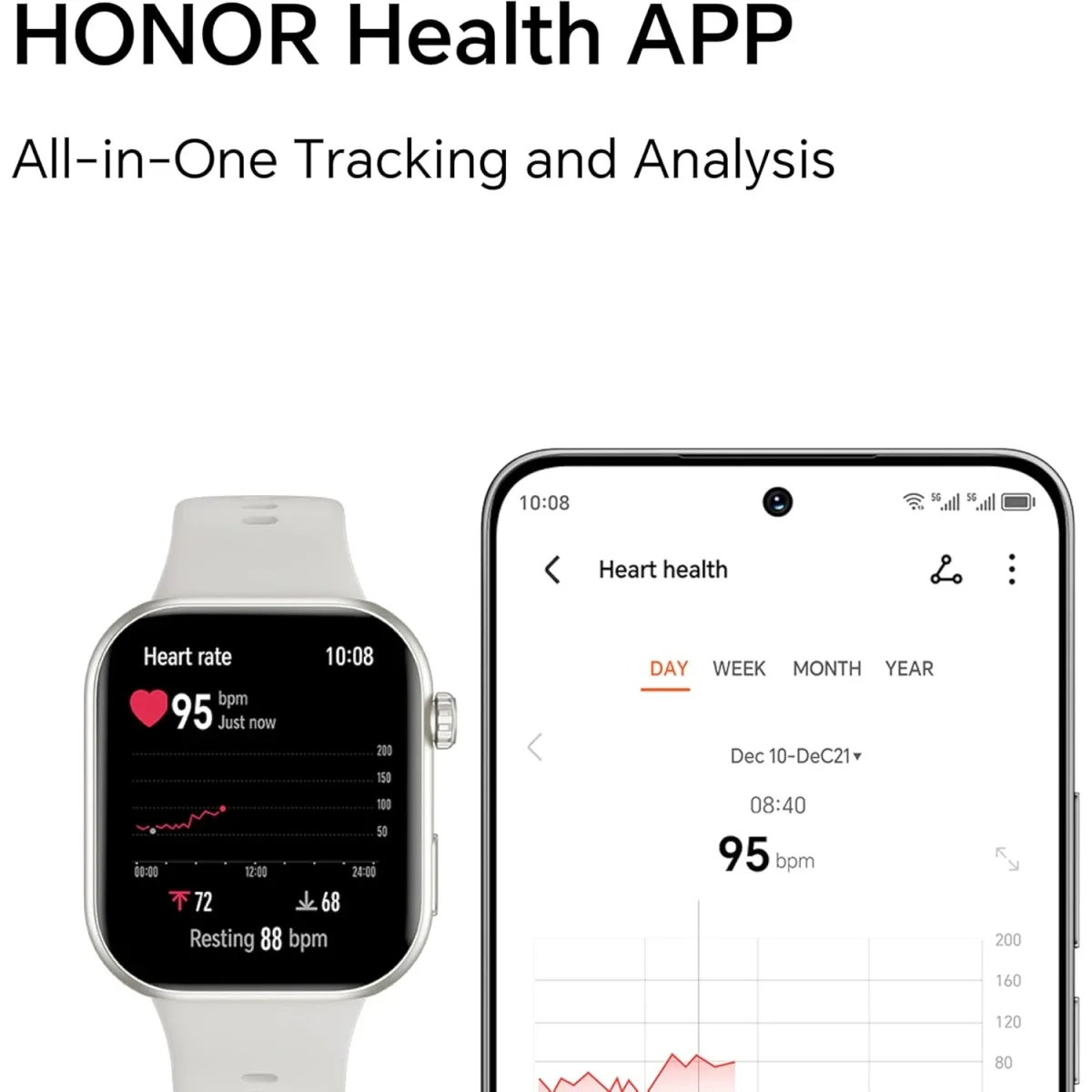 HONOR Choice Watch 2i Smartwatch with 1.85-Inch AMOLED Display, Bluetooth Calling, White - Thumbnail 9
