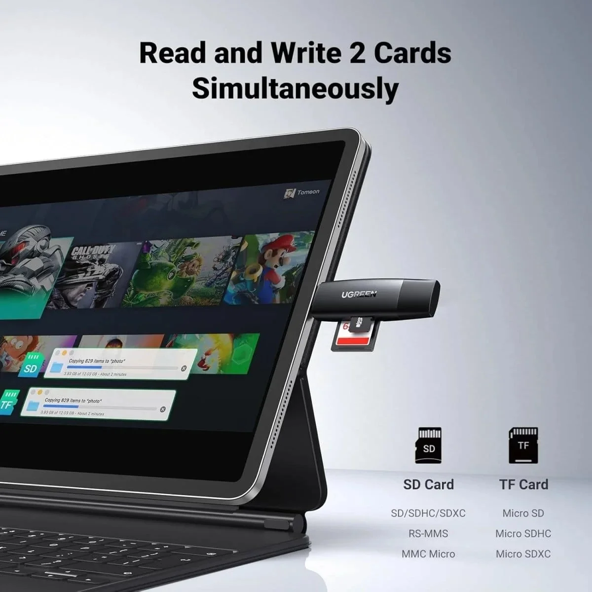 Ugreen 80191 USB-C & USB-A 3.0 SD MicroSD Card Reader - Image 6