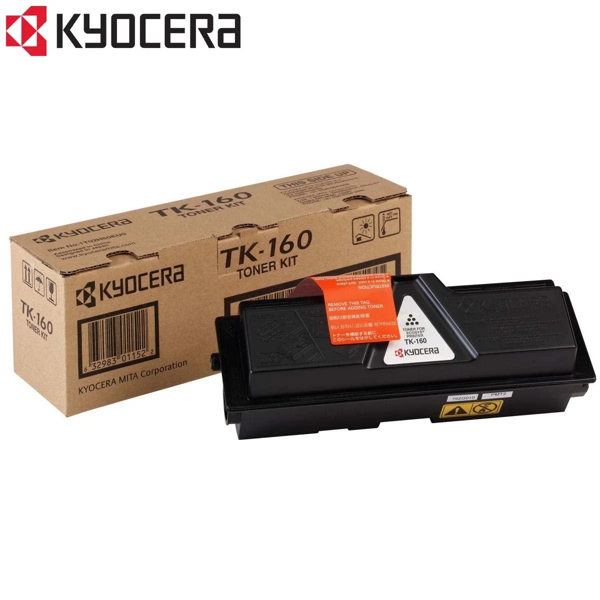 Kyocera TK-160BK Original Black Toner Cartridge for FS-1120D, 2400 Pages
