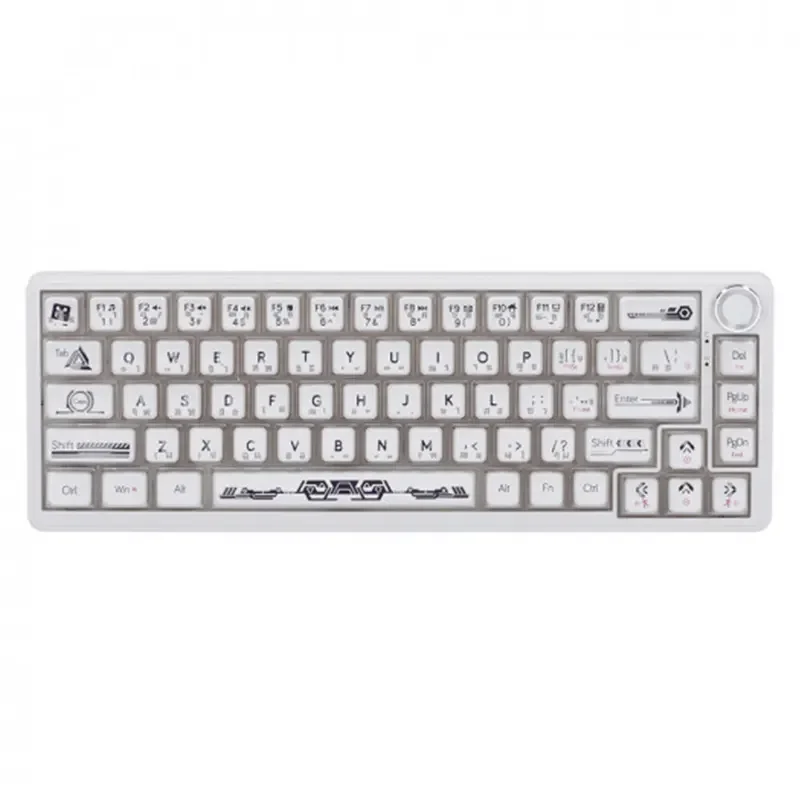 AJAZZ AK690 Mechanical Gaming Keyboard, Maillard MC Switch, RGB DIY, Wired, Semi-Transparent White