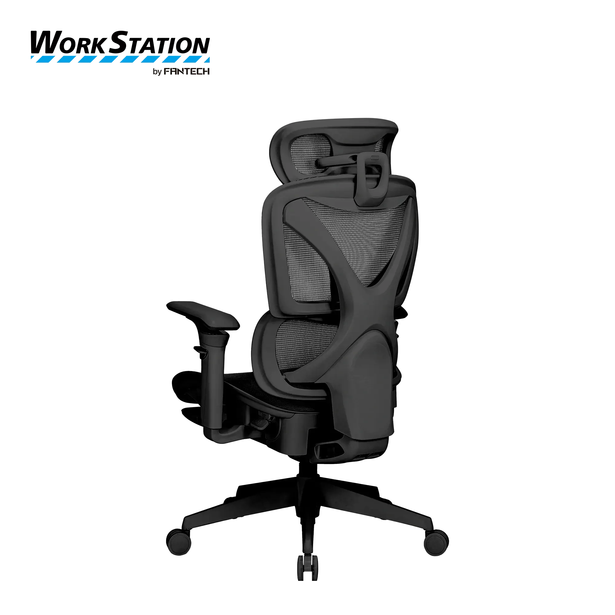 كرسي مكتب مريح - إمالة حتى 135° مع 4 وضعيات قفل للعمل والراحة والاسترخاء - أسود - نوع Fantech Workstation CW2 Denver  - Thumbnail 4