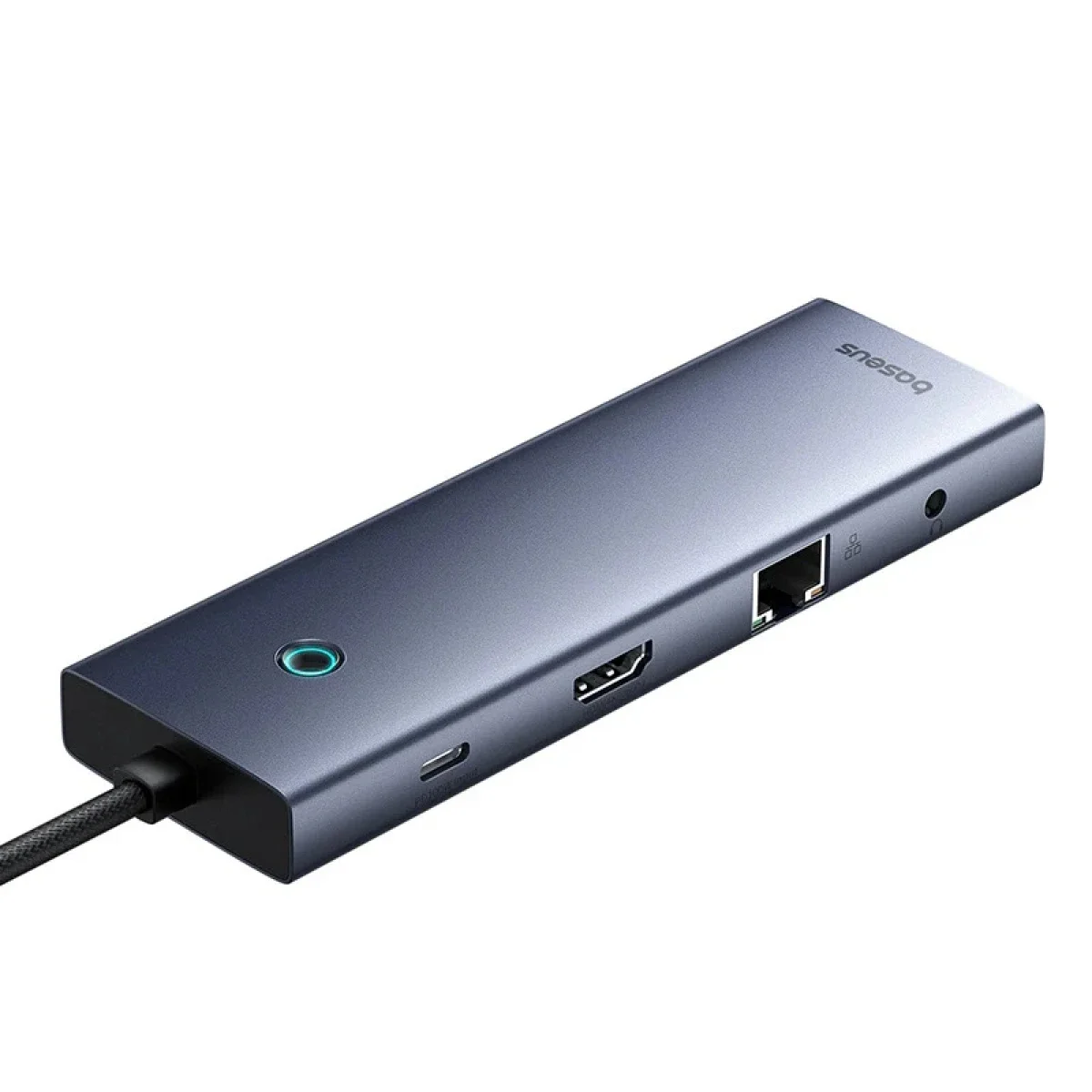 محطة إرساء وموزع USB-C Baseus UltraJoy Series 10 منافذ مع HDMI وVGA و3x USB 3.0 وPD وRJ45 وSD/TF - Space Gray - Image 4