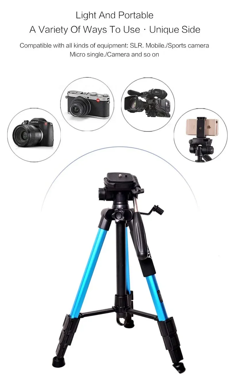 حامل ثلاثي احترافي Jmary KP-2234 من الألومنيوم 140M لكاميرات DSLR وGoPro والهواتف المحمولة - أسود - Image 8