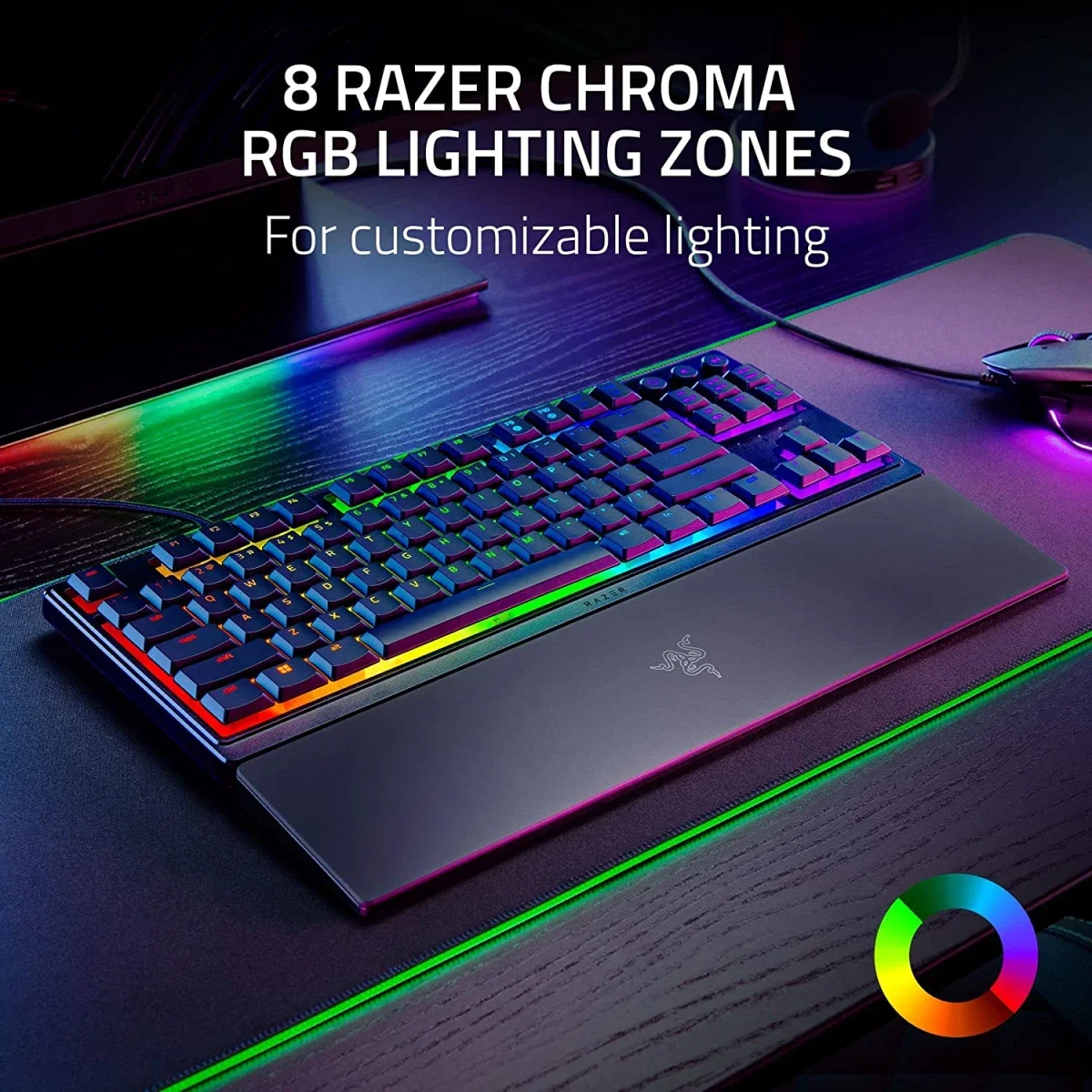 كيبورد ألعاب Razer Ornata V3 TKL منخفض الارتفاع بمفاتيح Mecha-Membrane وإضاءة RGB - Thumbnail 2