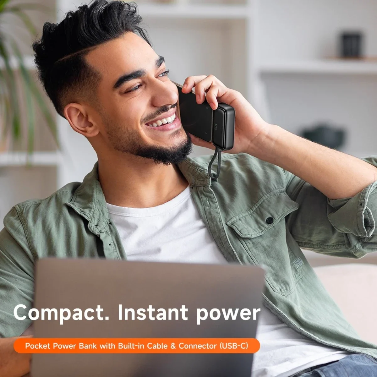 باور بانك Mcdodo MC-7760 MDD Free Kit بسعة 5000mAh وشحن 20W مع موصل USB-C وشاشة رقمية - أسود - Thumbnail 2