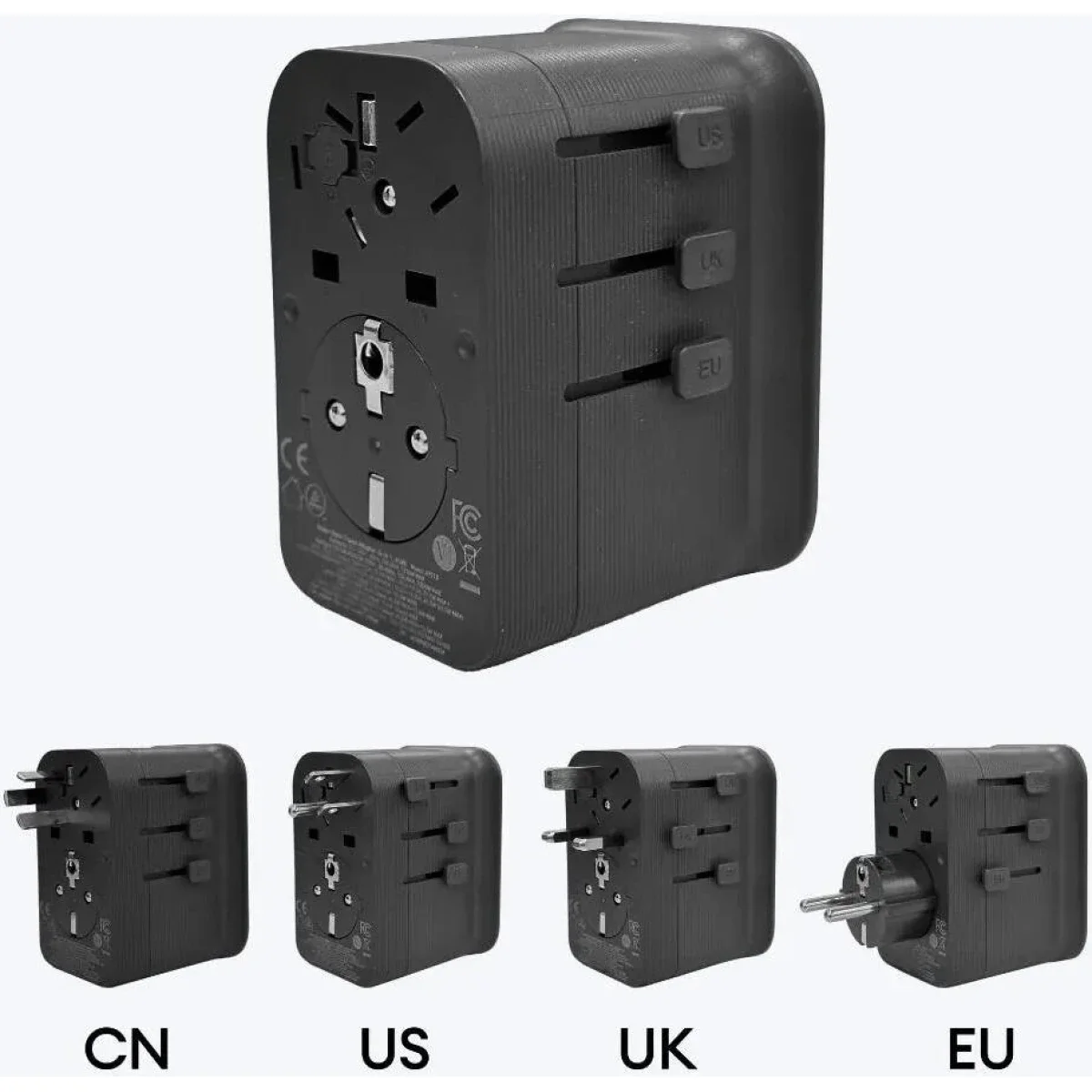 Anker PowerExtend 4-in-1 Travel Adapter 65W PD with AC Outlet, USB-C & USB-A Ports - Black - Thumbnail 4