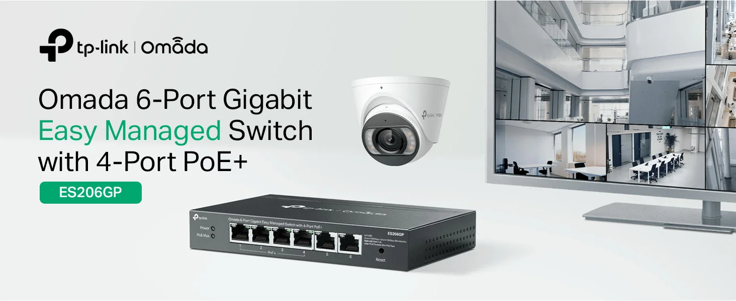 TP-LINK Omada ES206GP 6-Port Gigabit Easy Managed Switch with 4-Port PoE+ 65W - Image 7