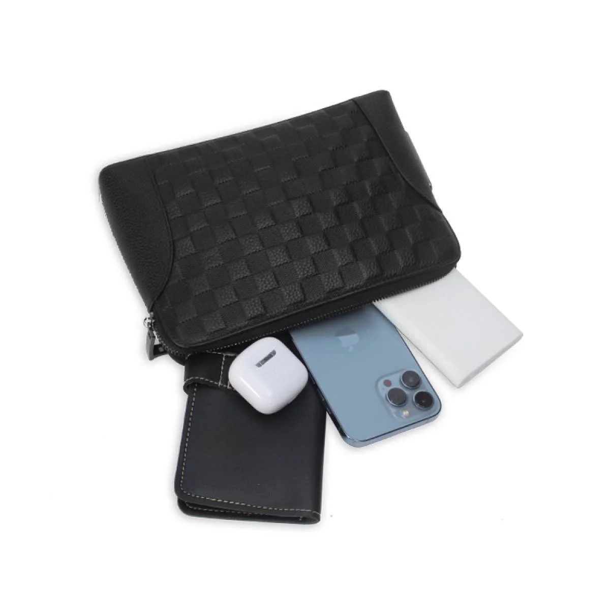 حقيبة كلتش STECH FL-V2413 ذكية ببصمة الإصبع، أسود - Image 2