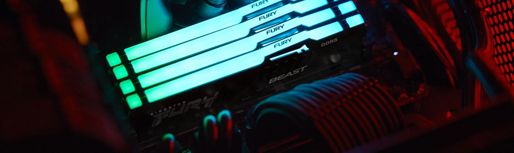 رام Kingston FURY Beast سعة 16GB DDR5 بسرعة 5600MHz RGB - Thumbnail 4