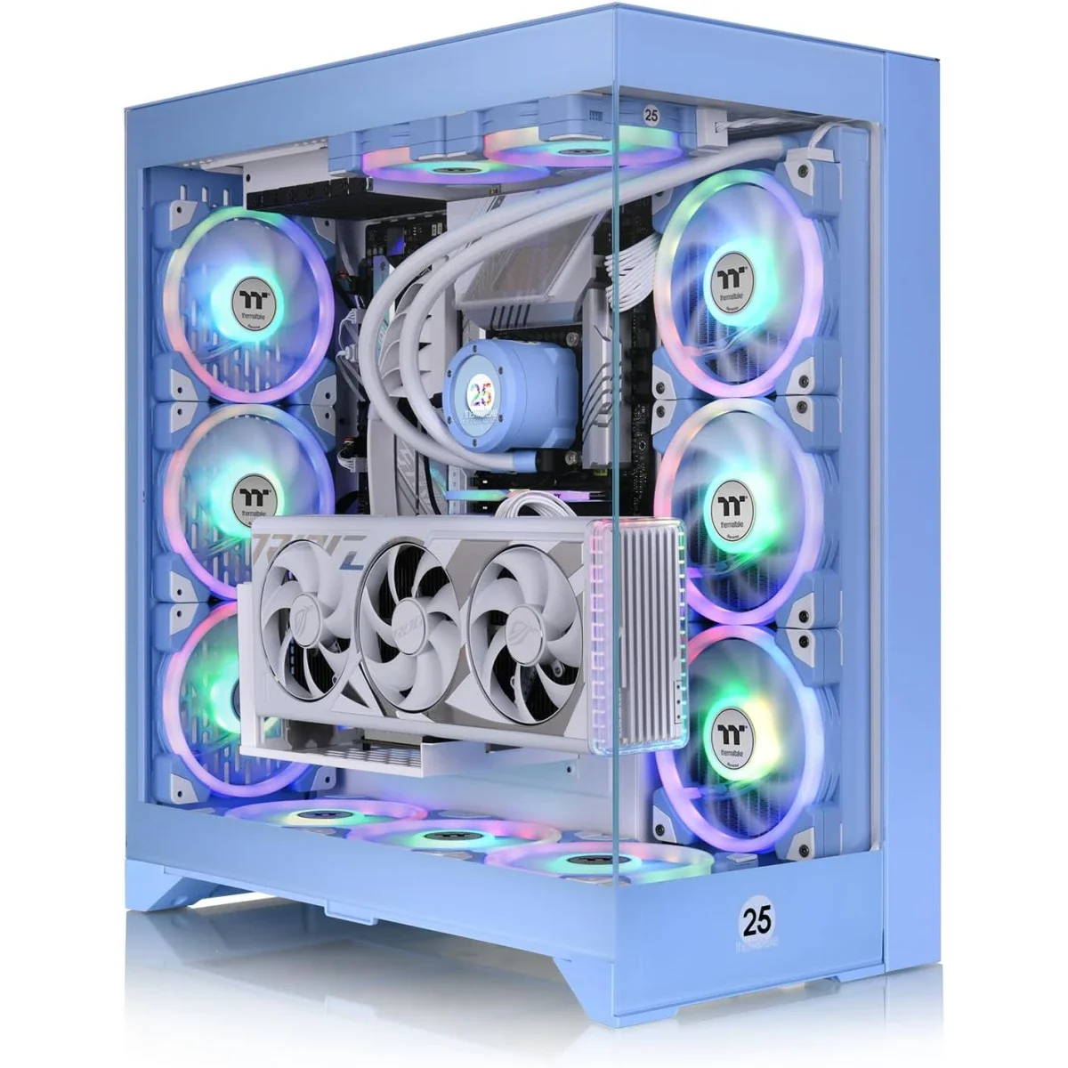 Thermaltake CTE E600 MX E-ATX Mid-Tower Case with 400mm PCIe 4.0 Riser Cable - Hydrangea Blue