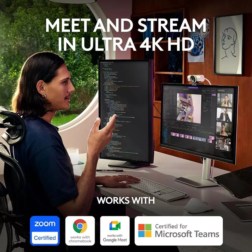 كاميرا ويب Logitech MX Brio بدقة Ultra HD 4K موديل 960-001554 - Thumbnail 8