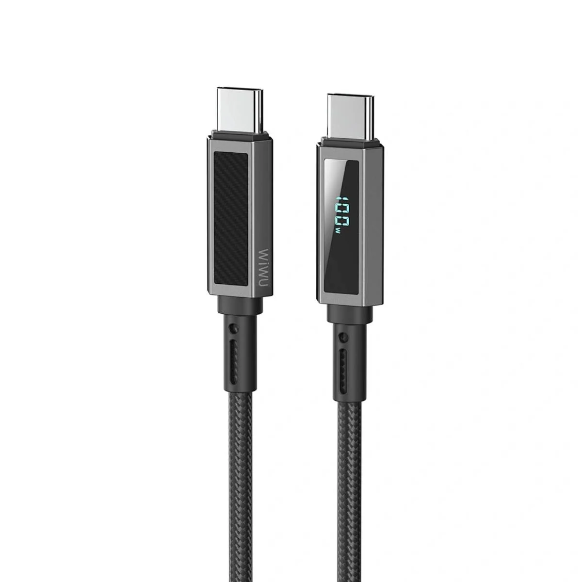 كيبل WIWU Wi-C079 Warriors Link من USB-C إلى USB-C شحن سريع PD 100W بطول 1.2 متر - أسود - Image 2