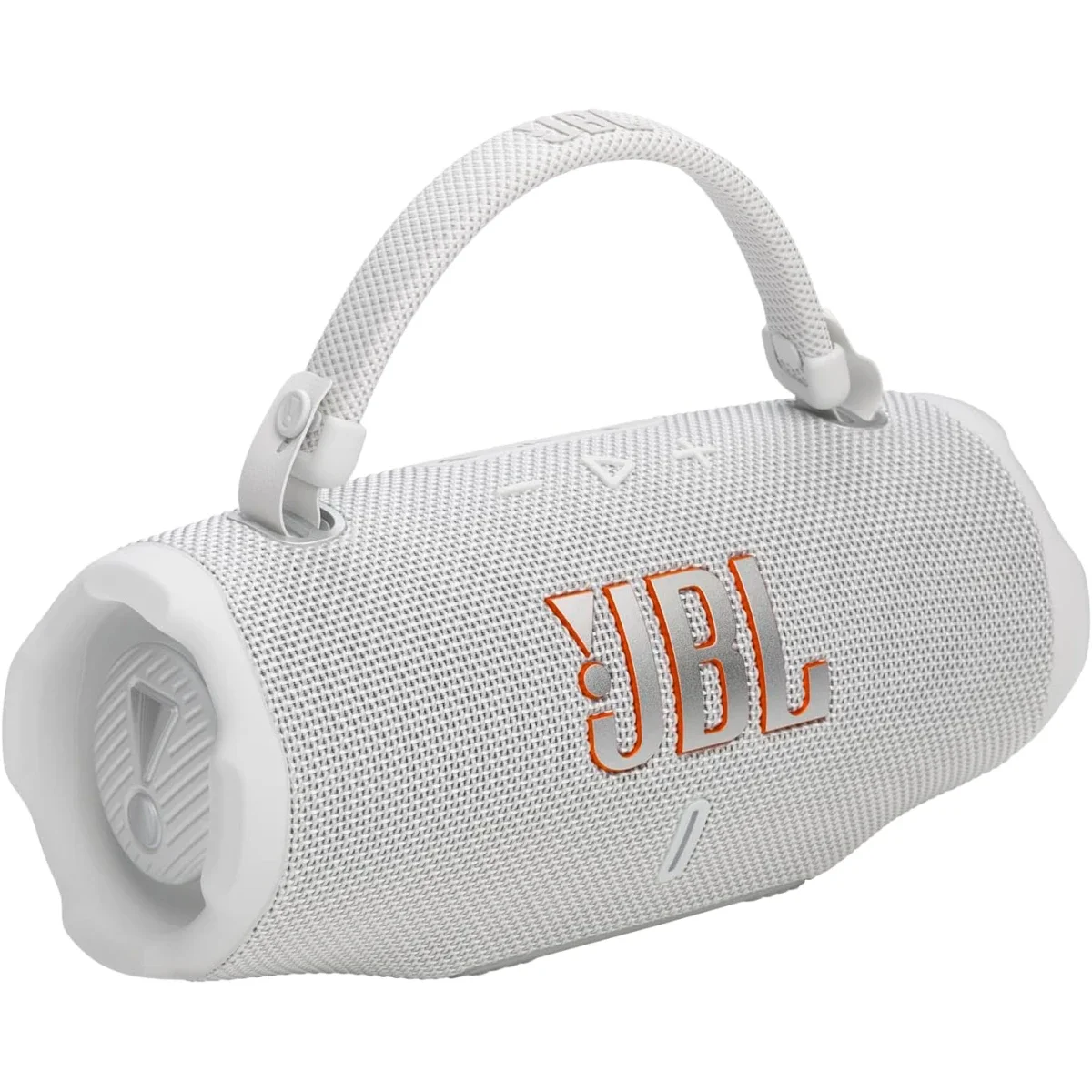 سماعة JBL Charge 6 بلوتوث محمولة مقاومة للماء والسقوط مع AI Sound Boost ووقت تشغيل 28 ساعة وباور بانك وحزام حمل - أبيض - Thumbnail 7