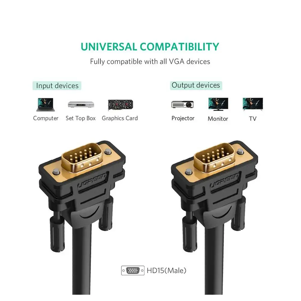 Ugreen 11673 VGA Male to Male Cable 1M - Thumbnail 2