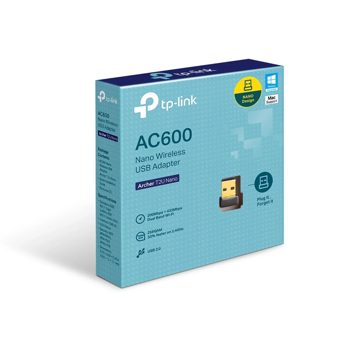 محول USB لاسلكي TP-LINK Archer T2U Nano AC600 ثنائي النطاق - Thumbnail 2