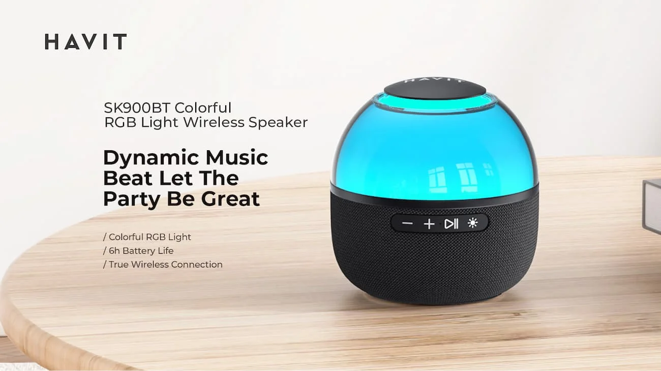 HAVIT SK900BT Wireless Speaker with RGB Lights and 360° Surround Sound - Thumbnail 7