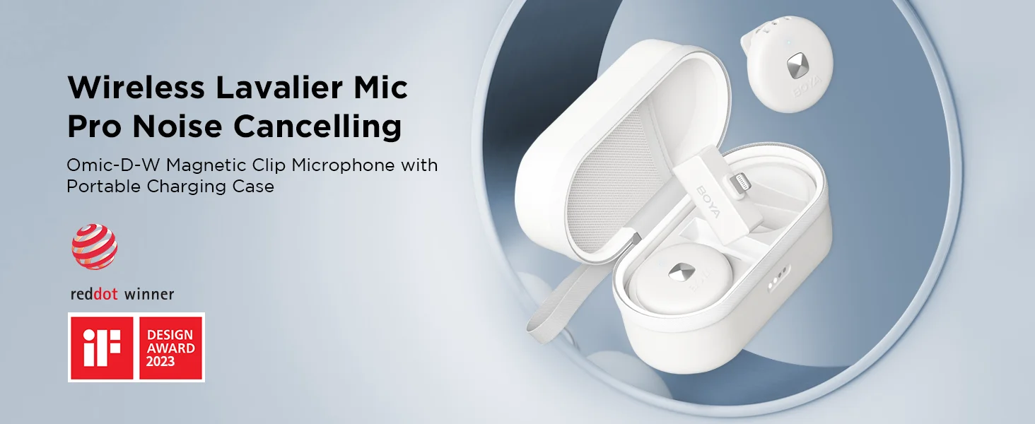 Boya Omic-D Wireless Lavalier Microphone for iPhone, MFi Certified, White - Thumbnail 9